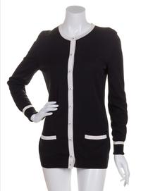 A Chanel Black Cotton Twin Set, Size 40.