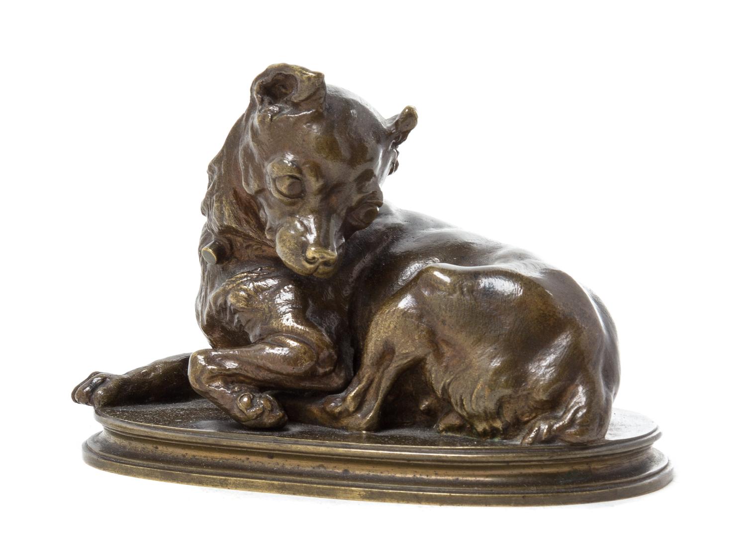 A Continental Bronze Animalier Figure Height 4 inches. — AFTER CHARLES VALTON (FRENCH, 1851-1918)