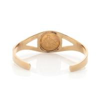 YELLOW GOLD AND US $2.50 LIBERTY COIN CUFF BRACELET
