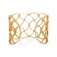 YELLOW GOLD AND DIAMOND CUFF BRACELET