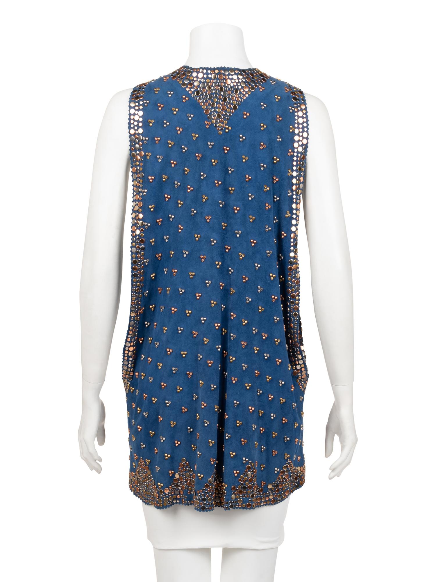 Givenchy Haute Couture Studded Suede Vest, 1970s