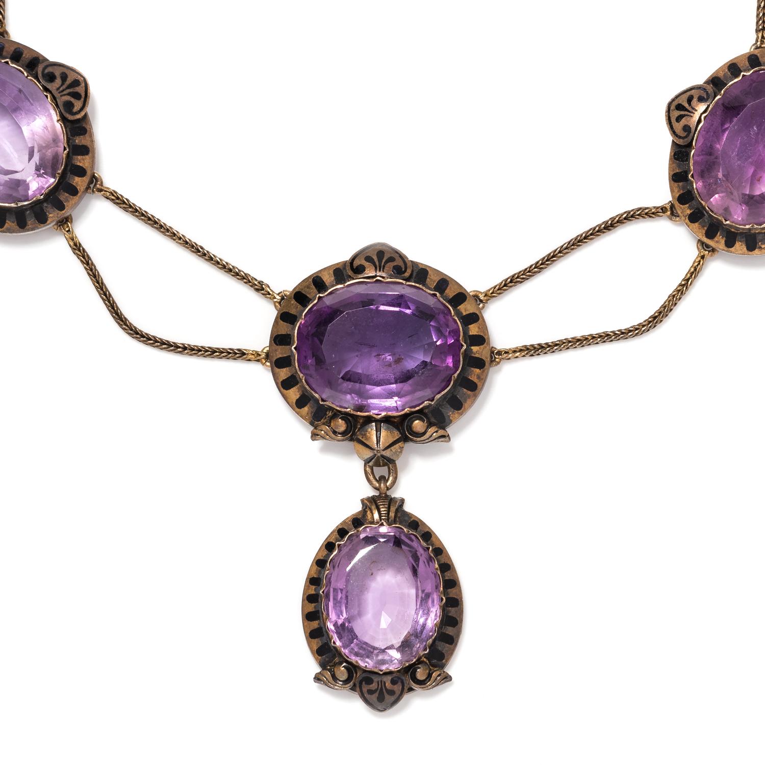 ANTIQUE, AMETHYST NECKLACE