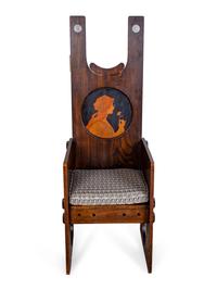 An Arts & Crafts Incised and Stained Oak Hall Chair — EARLY 20TH CENTURY