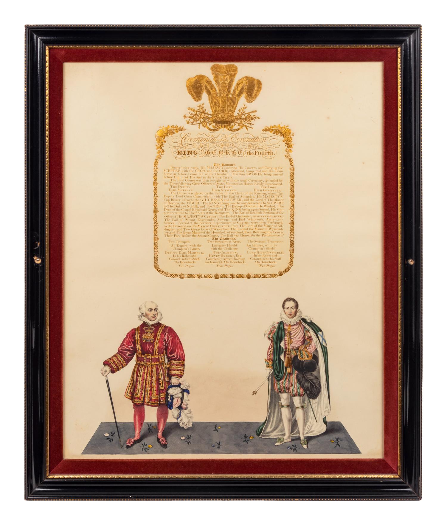 Nine Engravings Depicting the Coronation of George IV