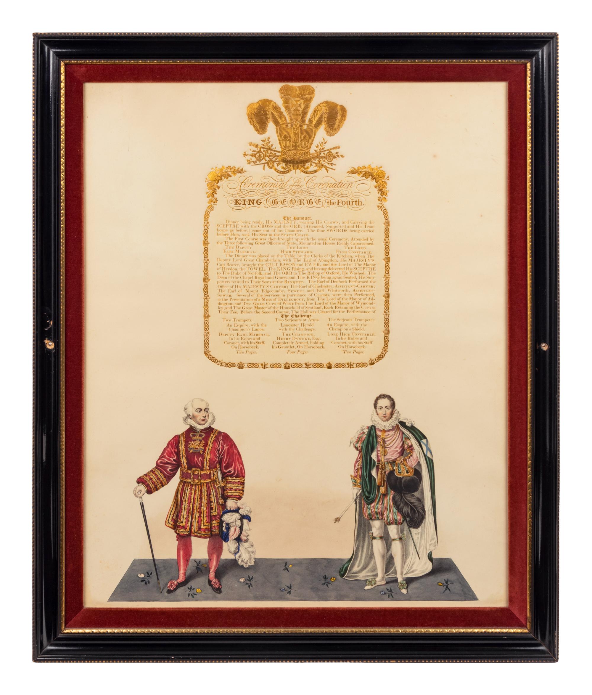 Nine Engravings Depicting the Coronation of George IV
