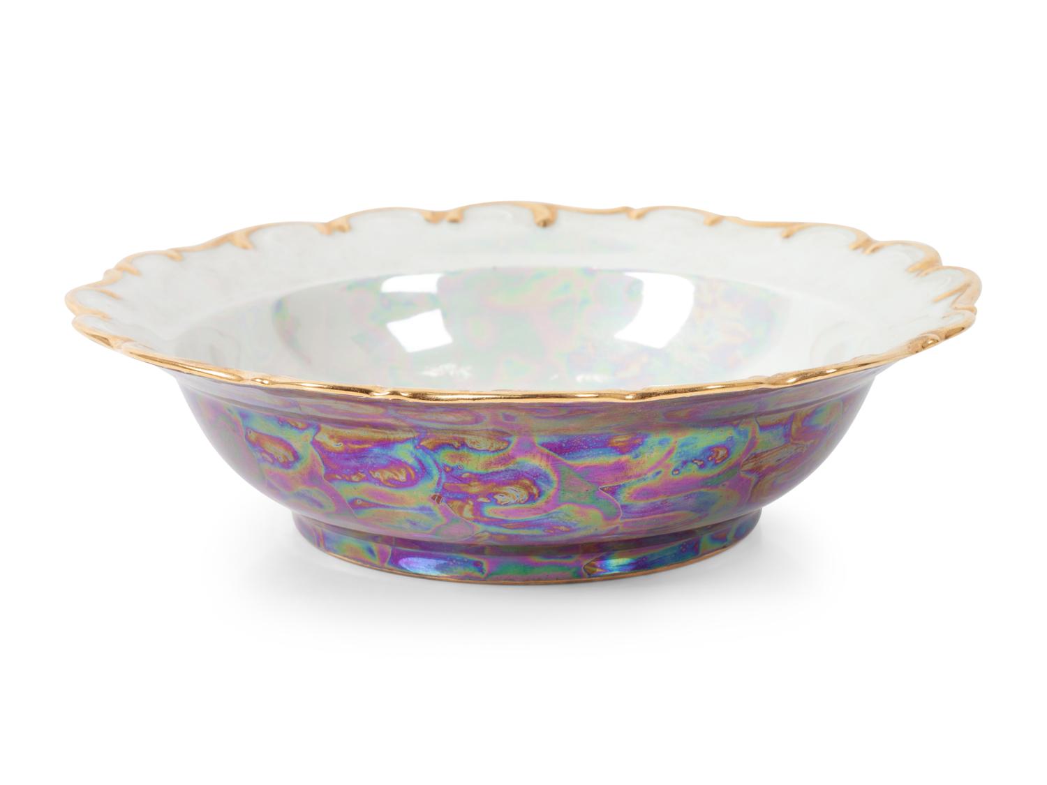 A Carolyn Barlock Iridescent Porcelain Grouping