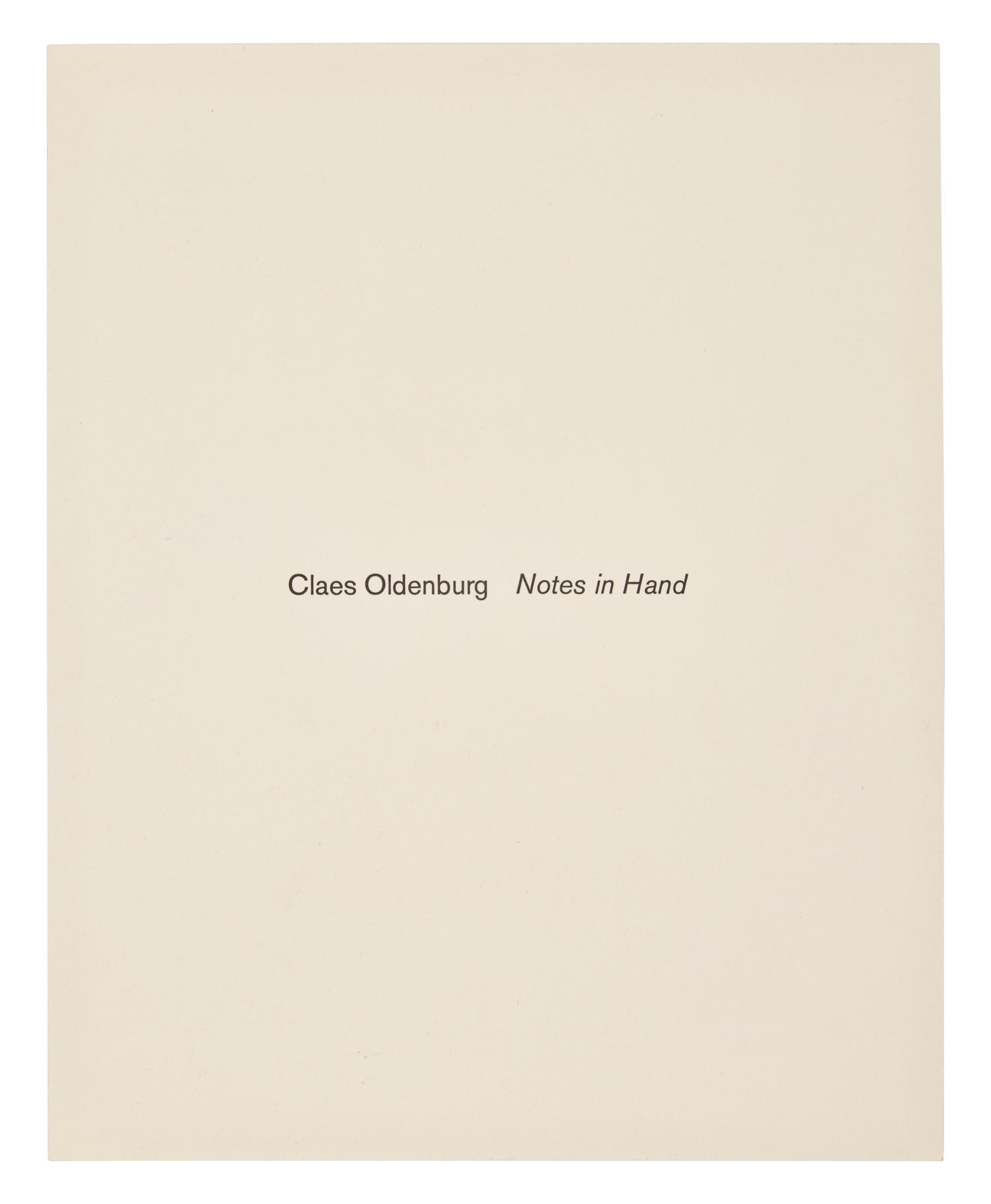 [Art] Oldenburg, Claes. Notes in Hand