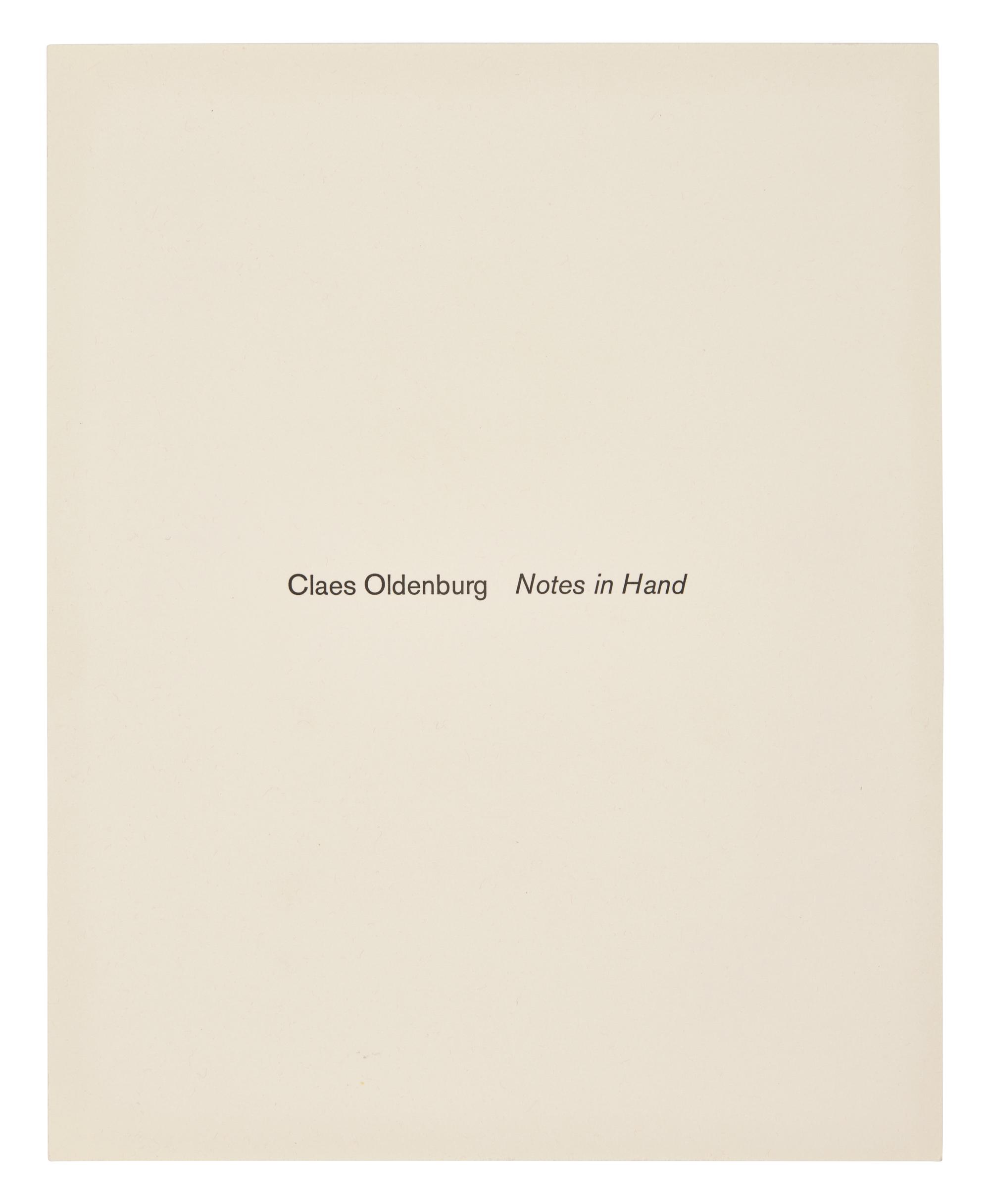[Art] Oldenburg, Claes. Notes in Hand