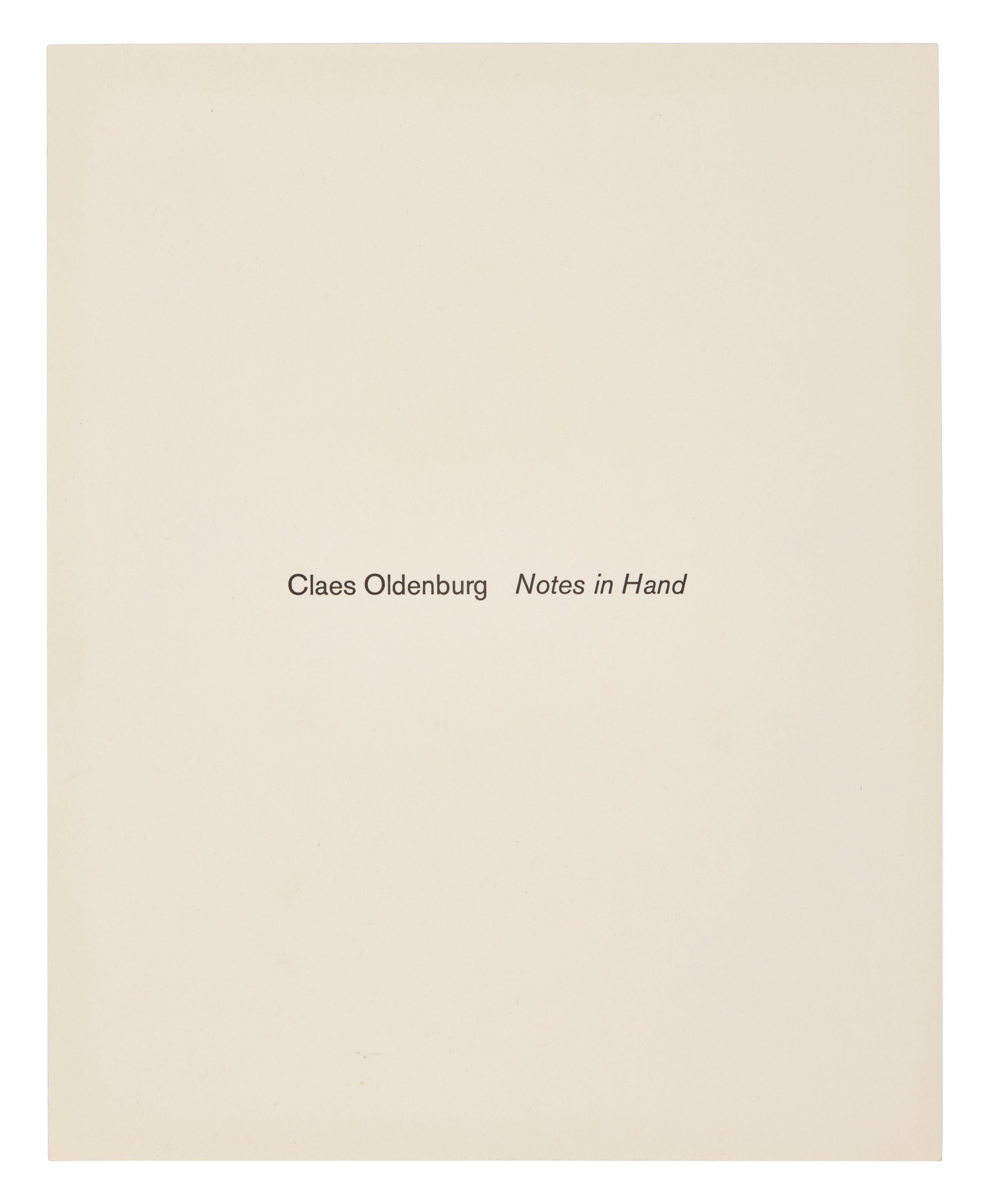 [Art] Oldenburg, Claes. Notes in Hand