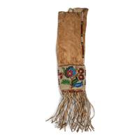 Anishinaabe Beaded Hide Tobacco Bag