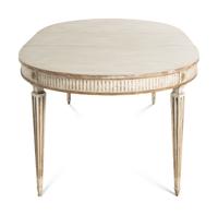 A Dennis and Leen Painted and Parcel-Gilt Dining Suite