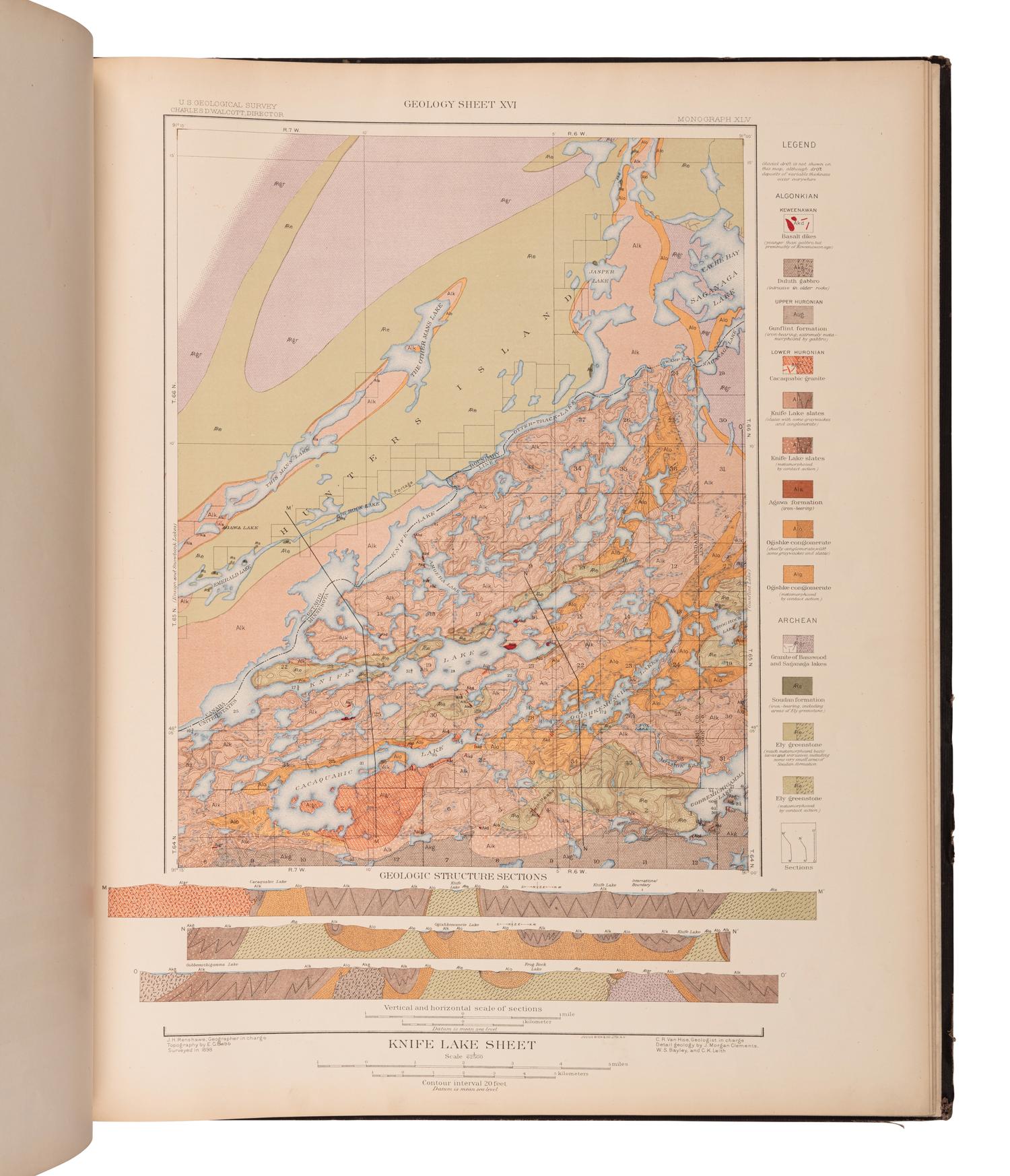 [ATLAS] -- WALCOTT, Charles D., et al. Geologic Atlas of the United States.. . A group of 48 issues (including duplicates), published by the Department of the Interior United States Geological Survey in Washington, D. C.