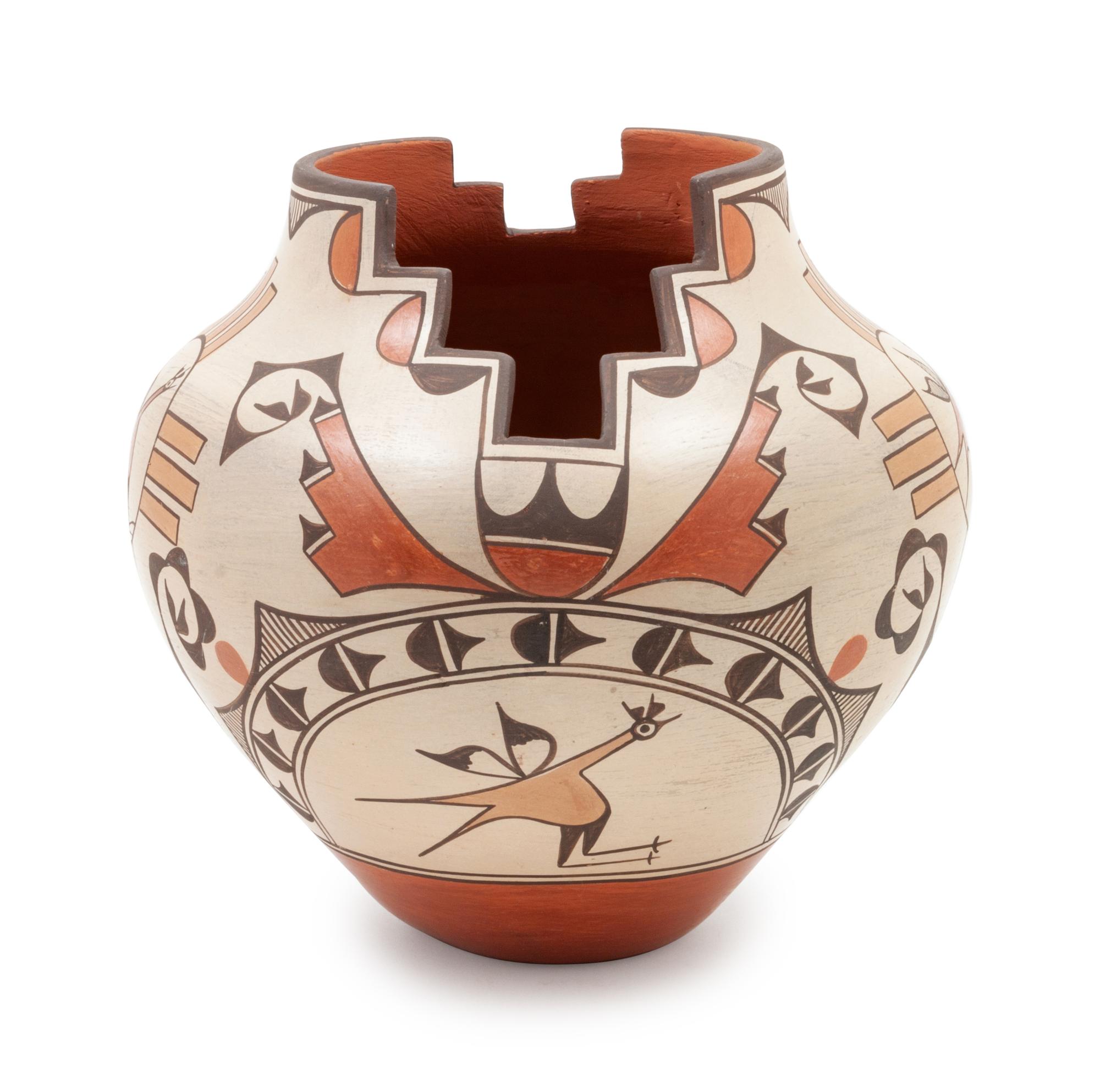 Zia Jar with Cutout Design, with birds