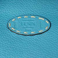 Fendi, Blue Leather Medium Peekaboo Bag
