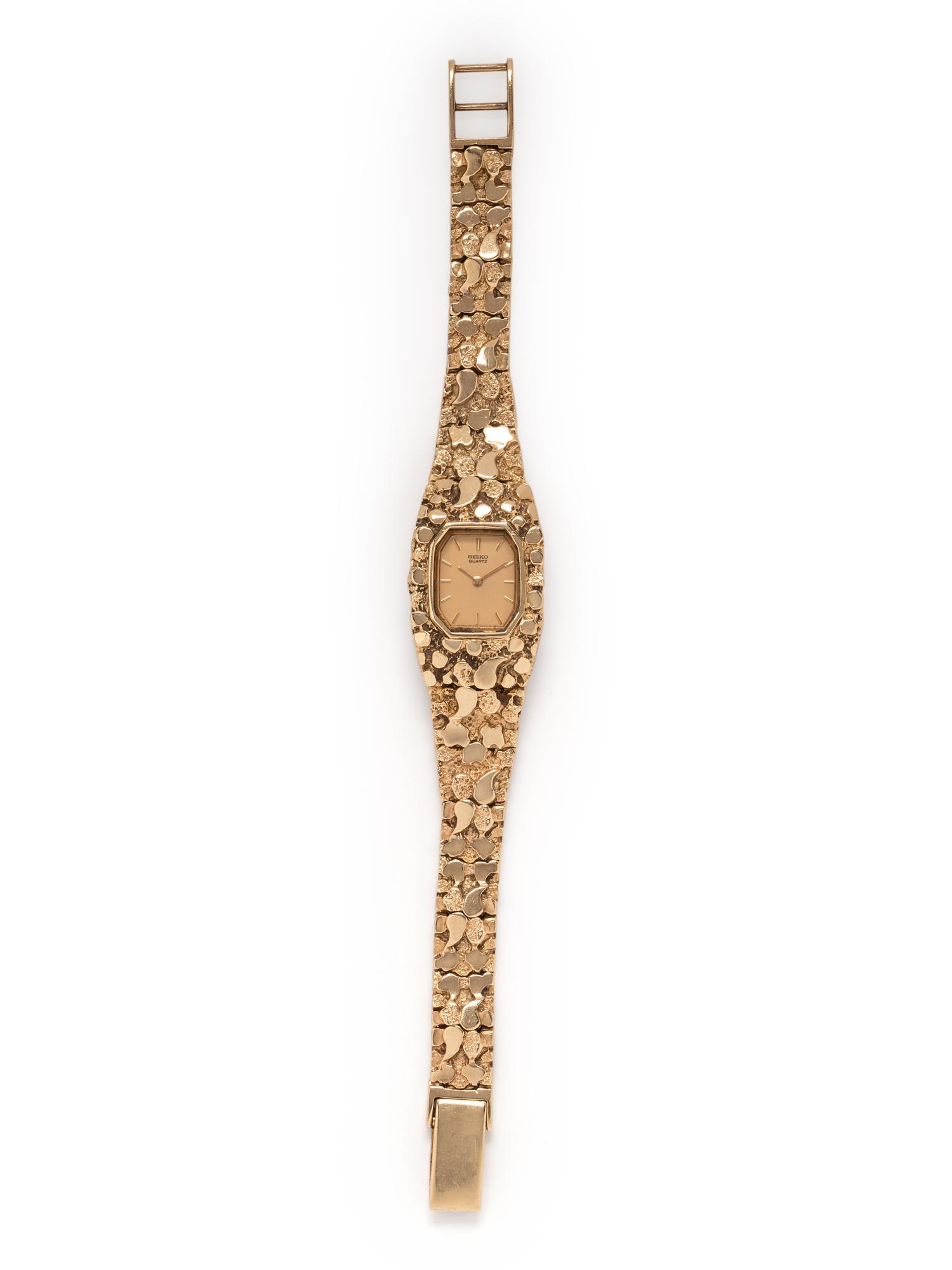 SEIKO, 14K YELLOW GOLD AND STAINLESS STEEL WRISTWATCH