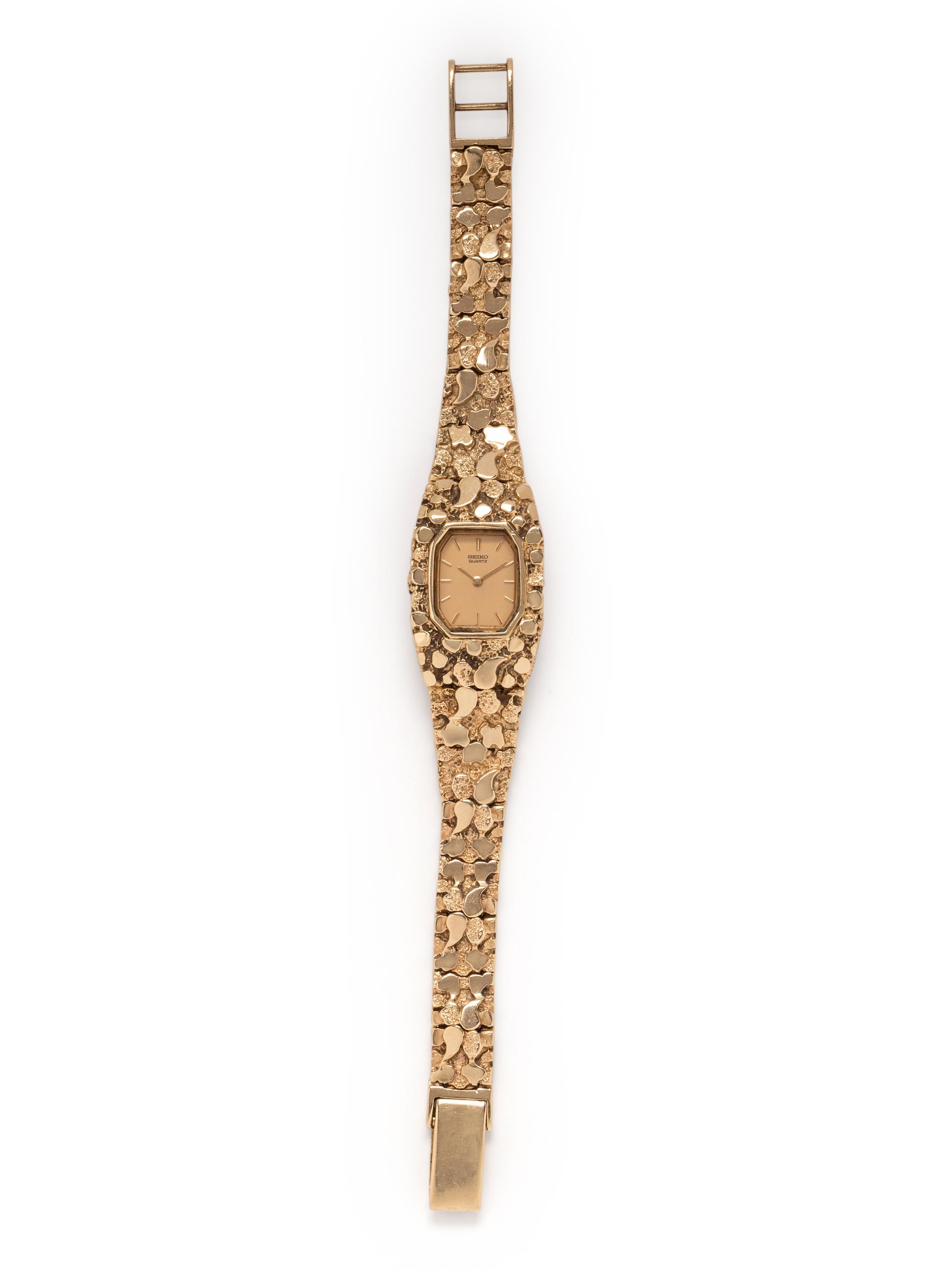 SEIKO, 14K YELLOW GOLD AND STAINLESS STEEL WRISTWATCH
