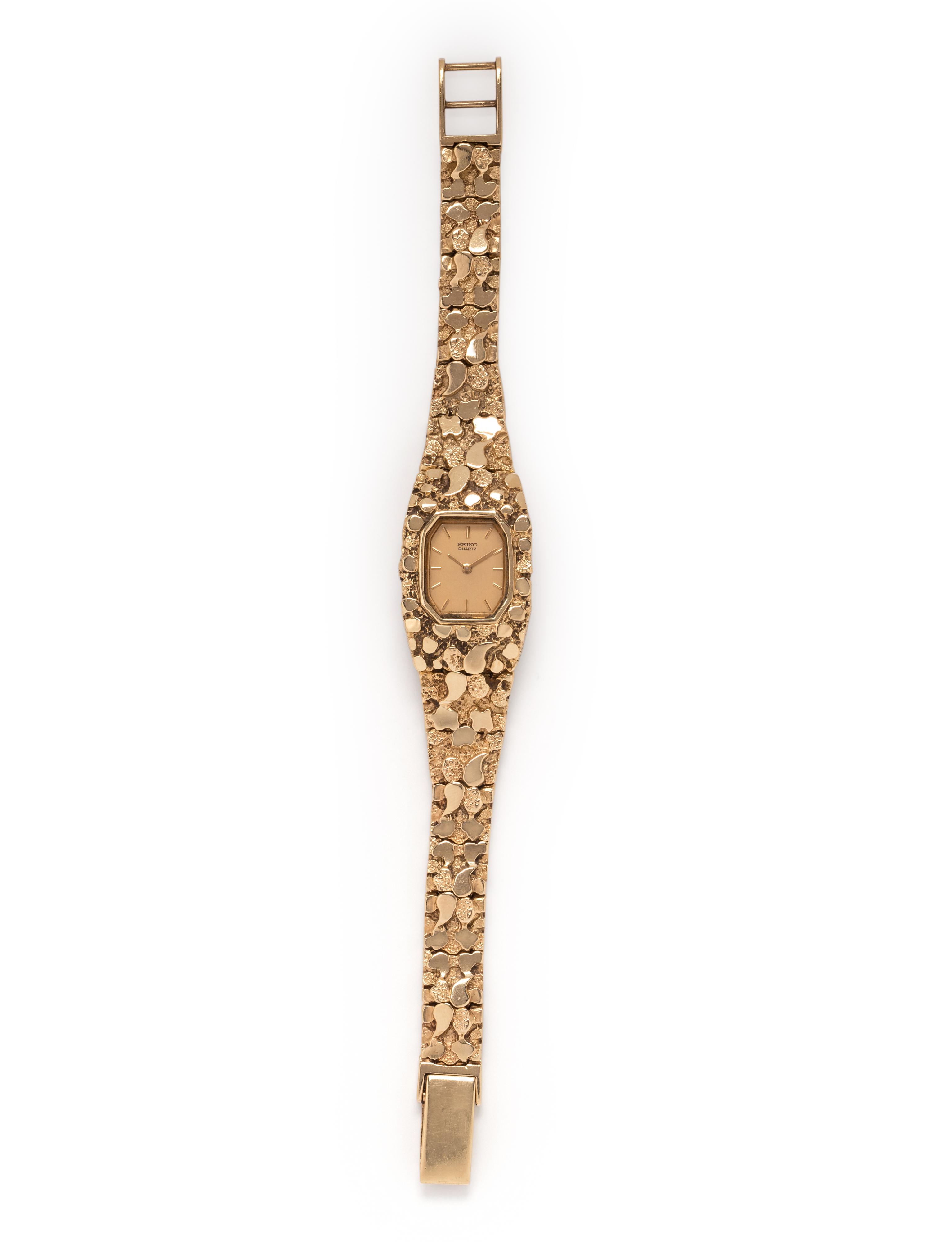 SEIKO, 14K YELLOW GOLD AND STAINLESS STEEL WRISTWATCH
