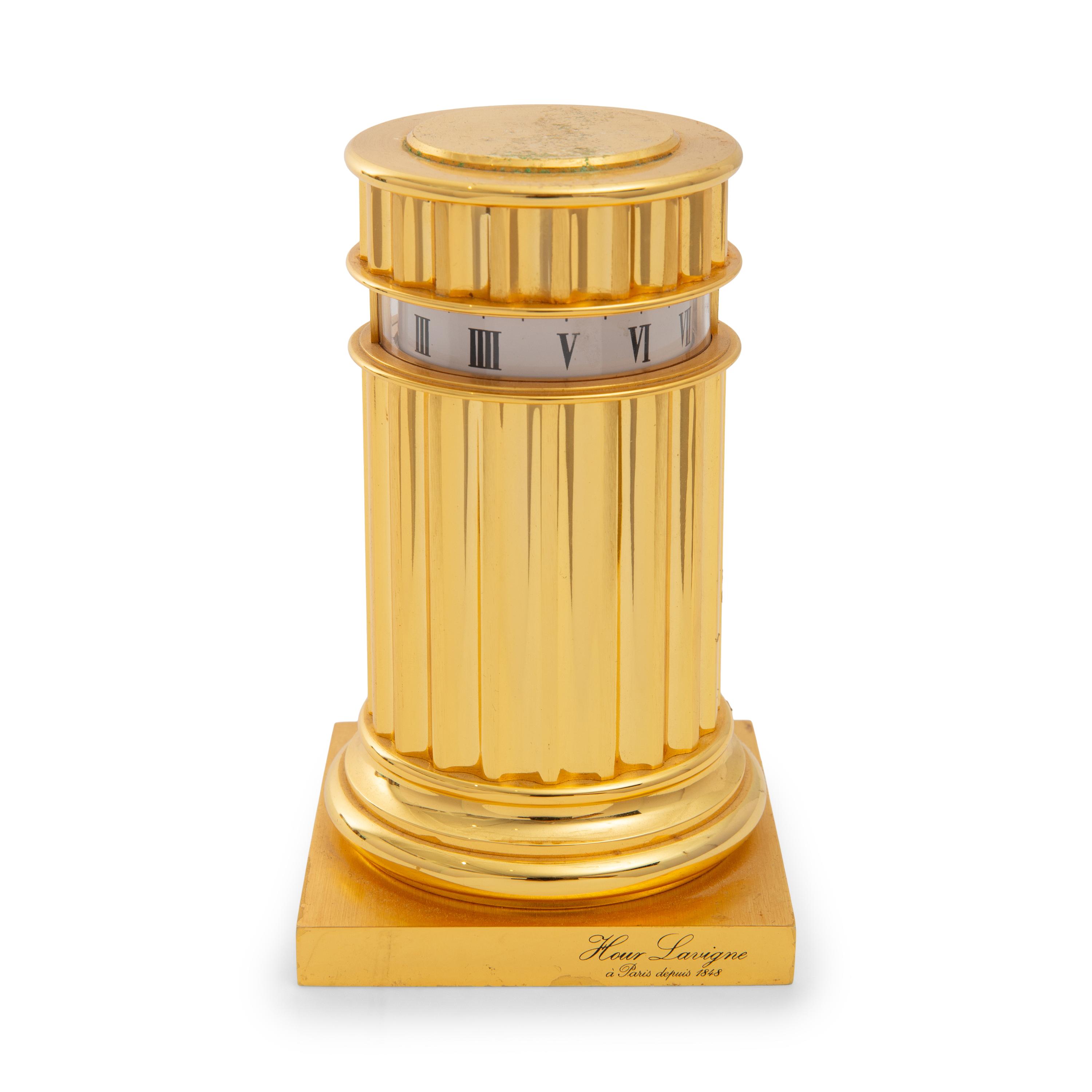 A French Hour Lavigne Brass Clock