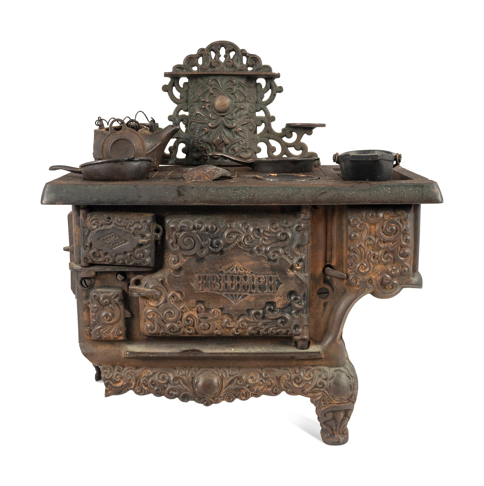A 'Triumph' Range Salesman's Sample or Child's Toy Cast Iron Stove