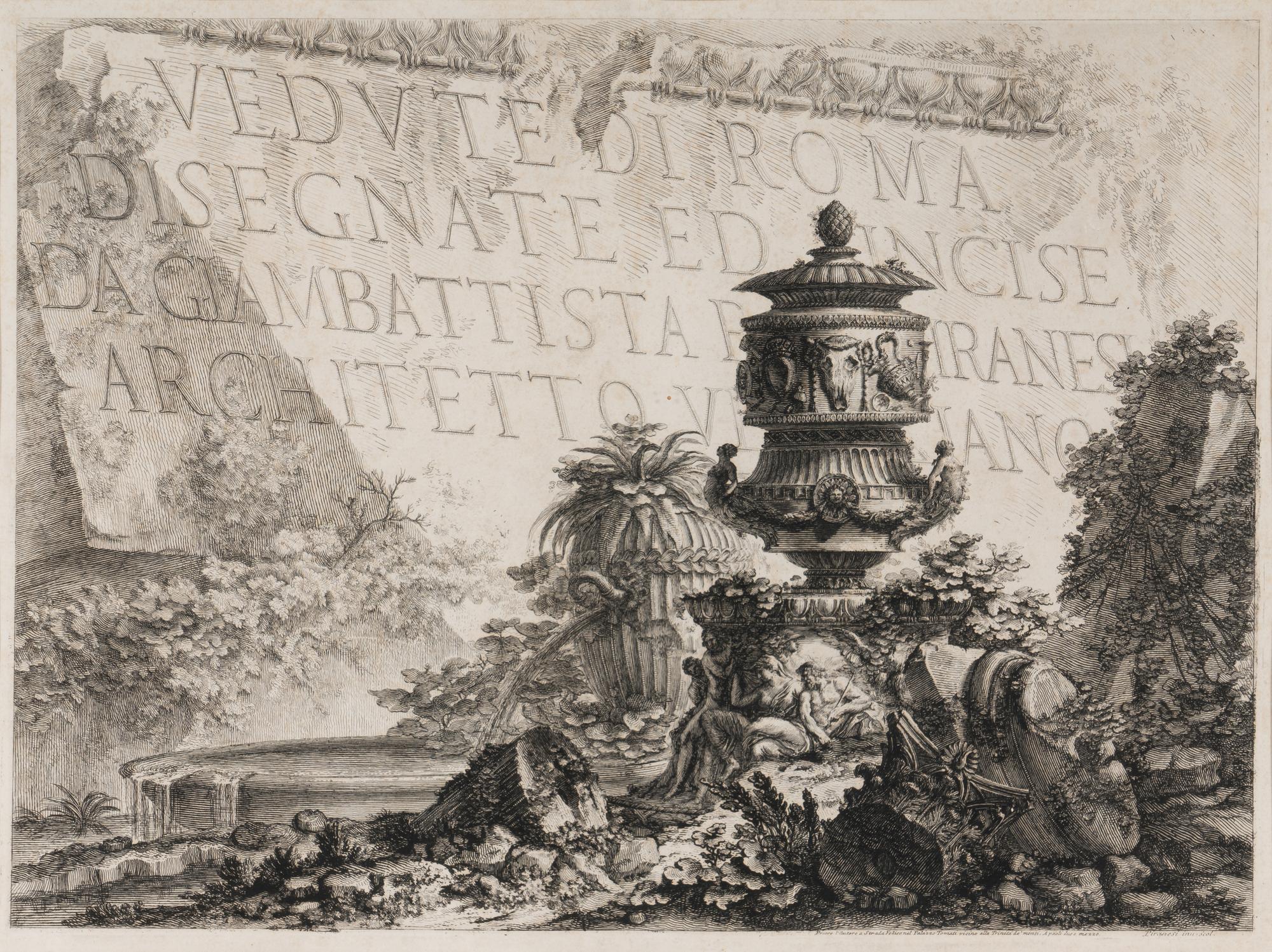 Giovanni Battista Piranesi (Italian, 1720–1778) Five Plates from Vedute di Roma