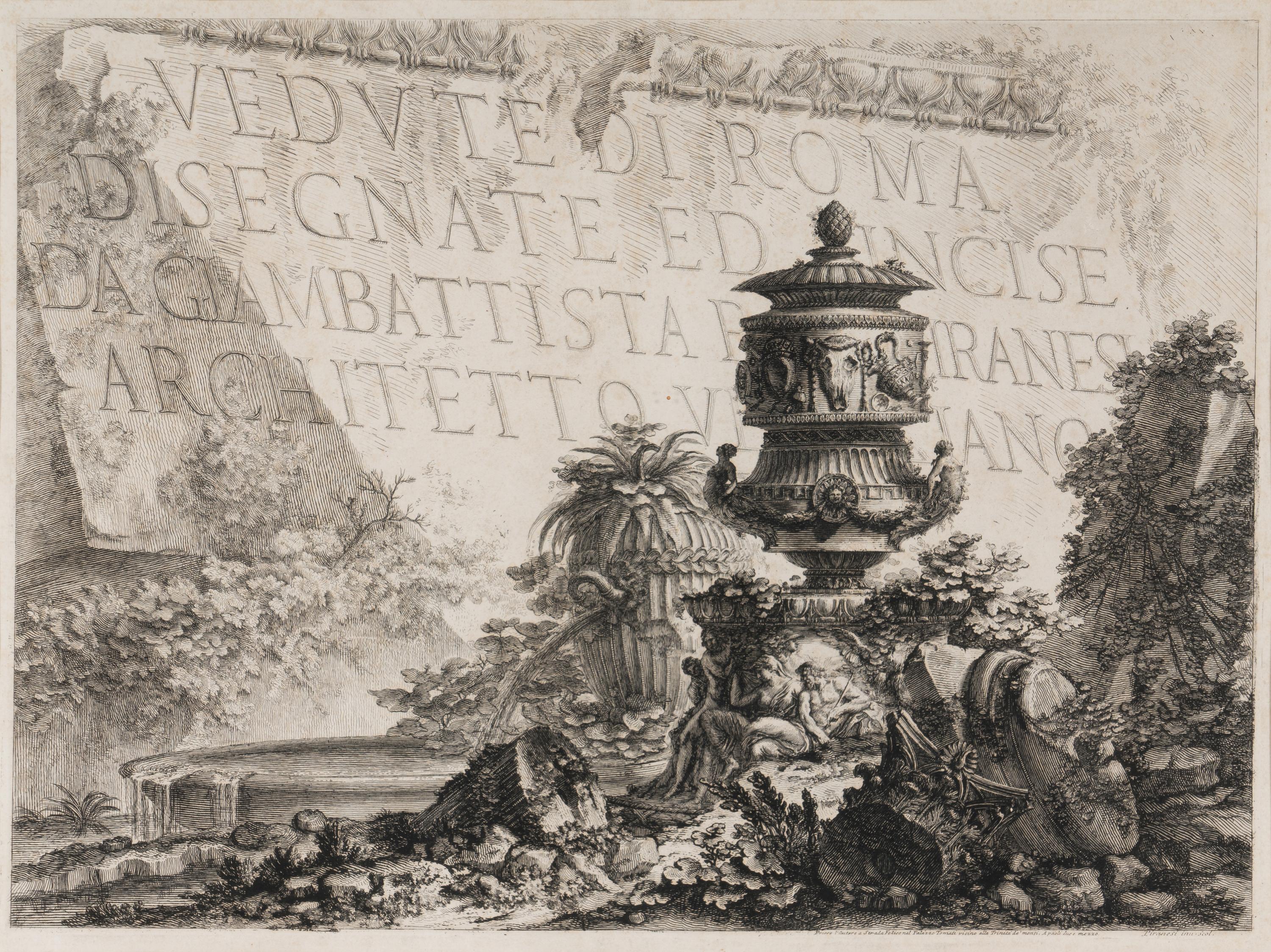 Giovanni Battista Piranesi (Italian, 1720–1778) Five Plates from Vedute di Roma