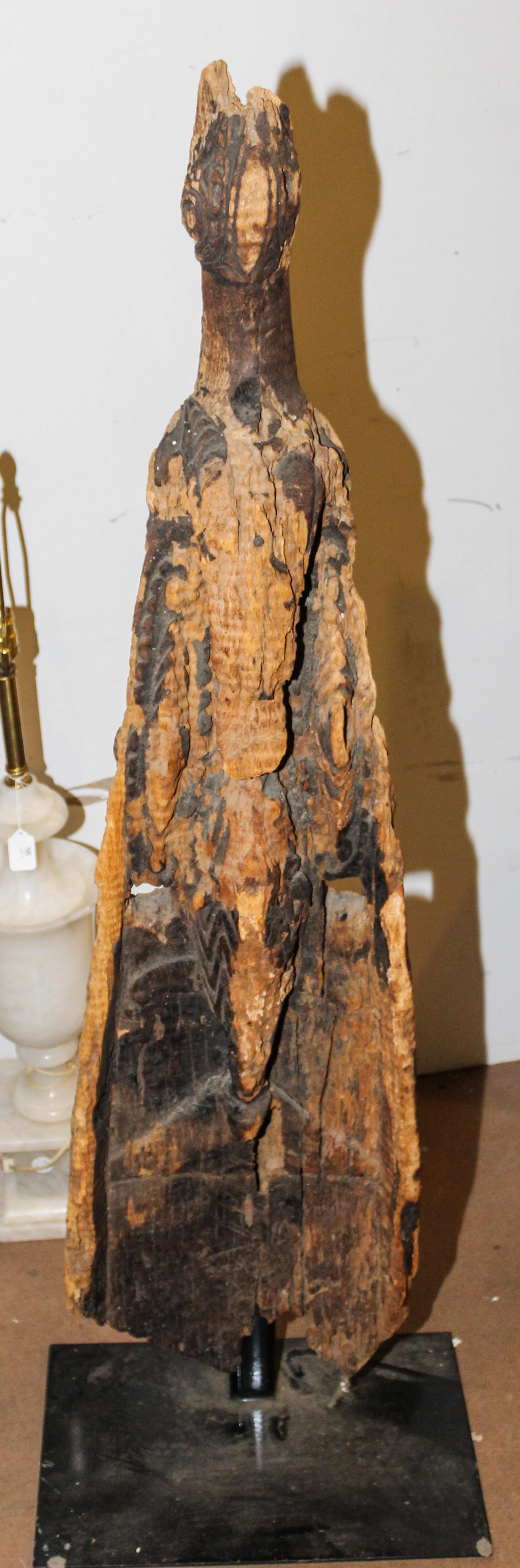 An Oceanic, Sepik River Canoe Prow from Papua New Guinea Height overall 55 1/4 inches.