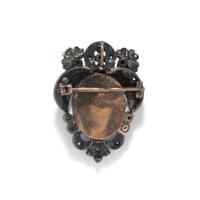 ANTIQUE, DIAMOND, SILVER, AND GOLD 'LOVER'S CAMEO' BROOCH
