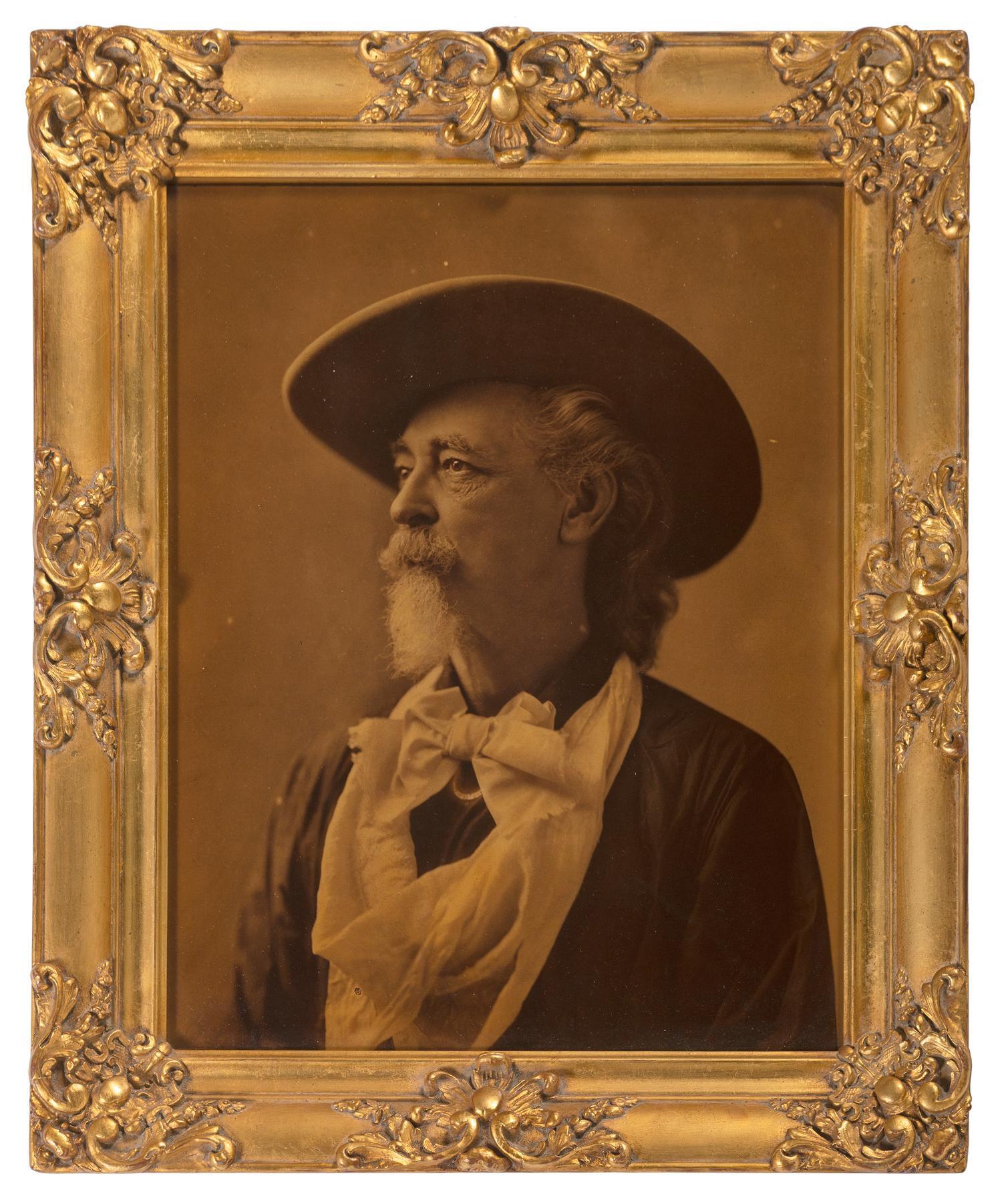 [WILD WEST SHOWS]. Buffalo Bill Cody orotone. Ca 1900-1910.