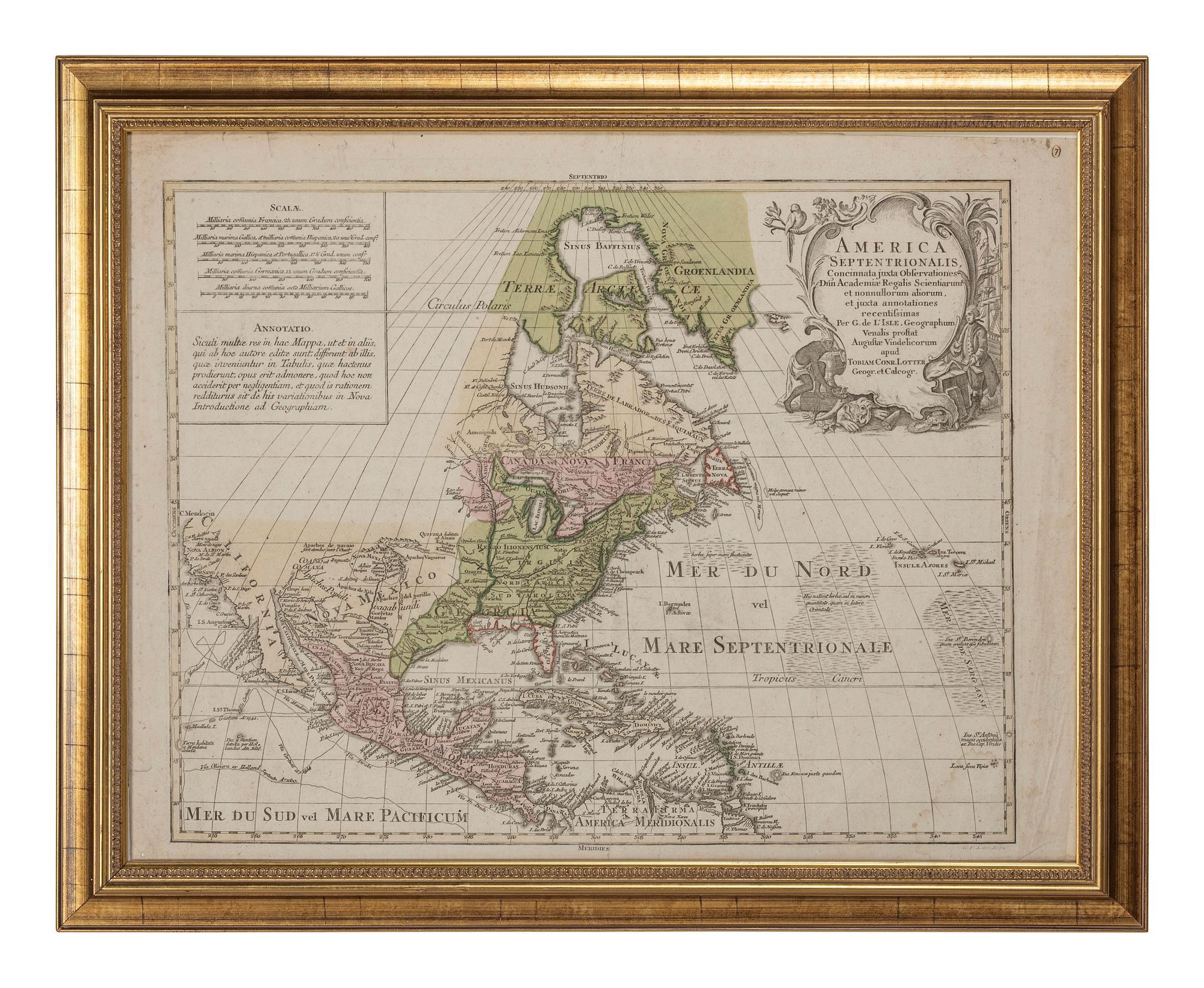 ROBERT DE VAUGONDY, Didier (1723-1786) Partie De l'Amerique Septent? qui comprend La Nouvelle France ou Le Canada . Paris, 1755.