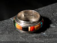 Silver and Cobblestone Inlay Ring