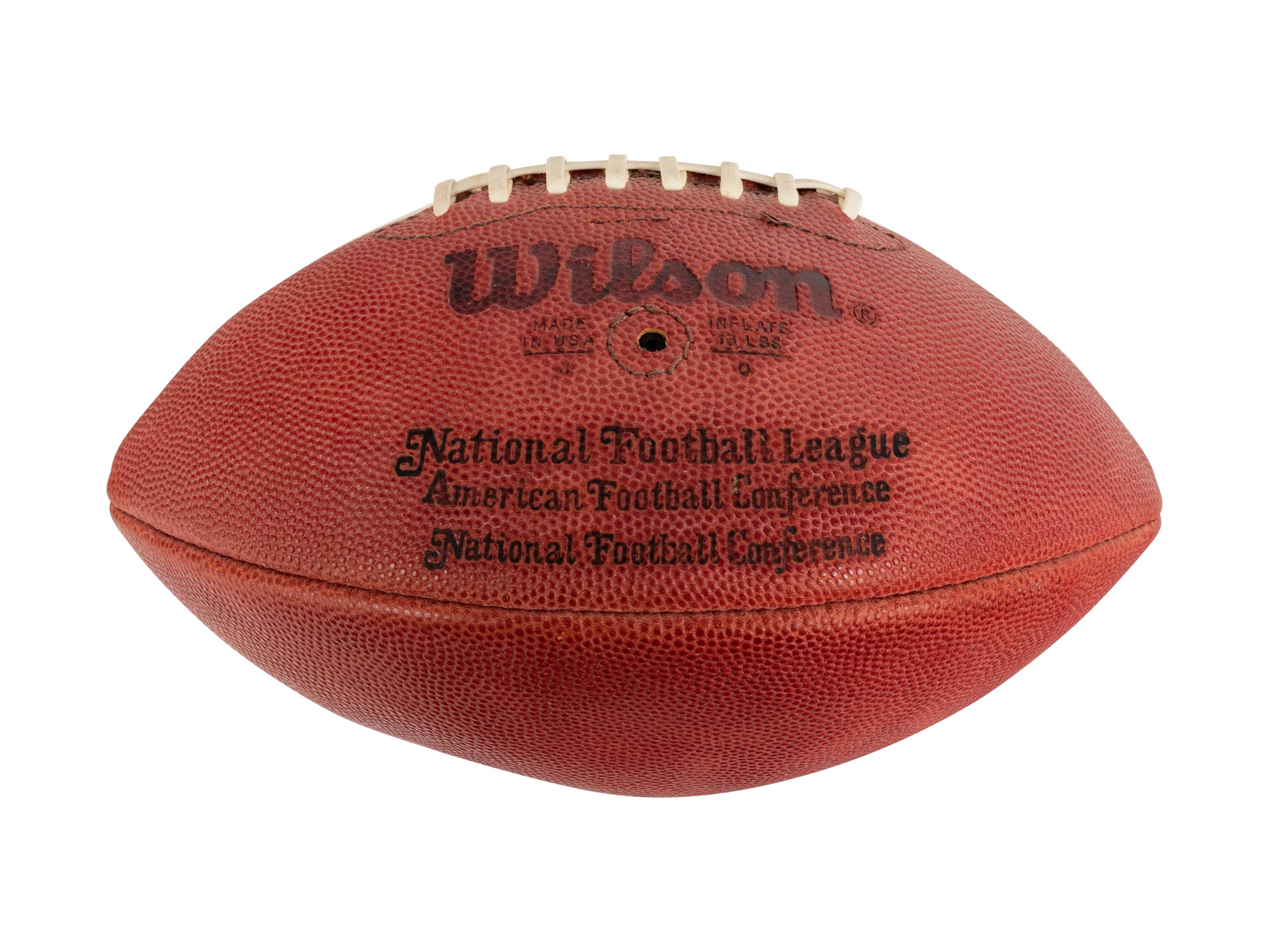 A 1986 Chicago Bears vs. Tampa Bay Buccaneers Game Ball Presented to Mike Ditka Formerly Displayed at Mike Ditka's Restaurant