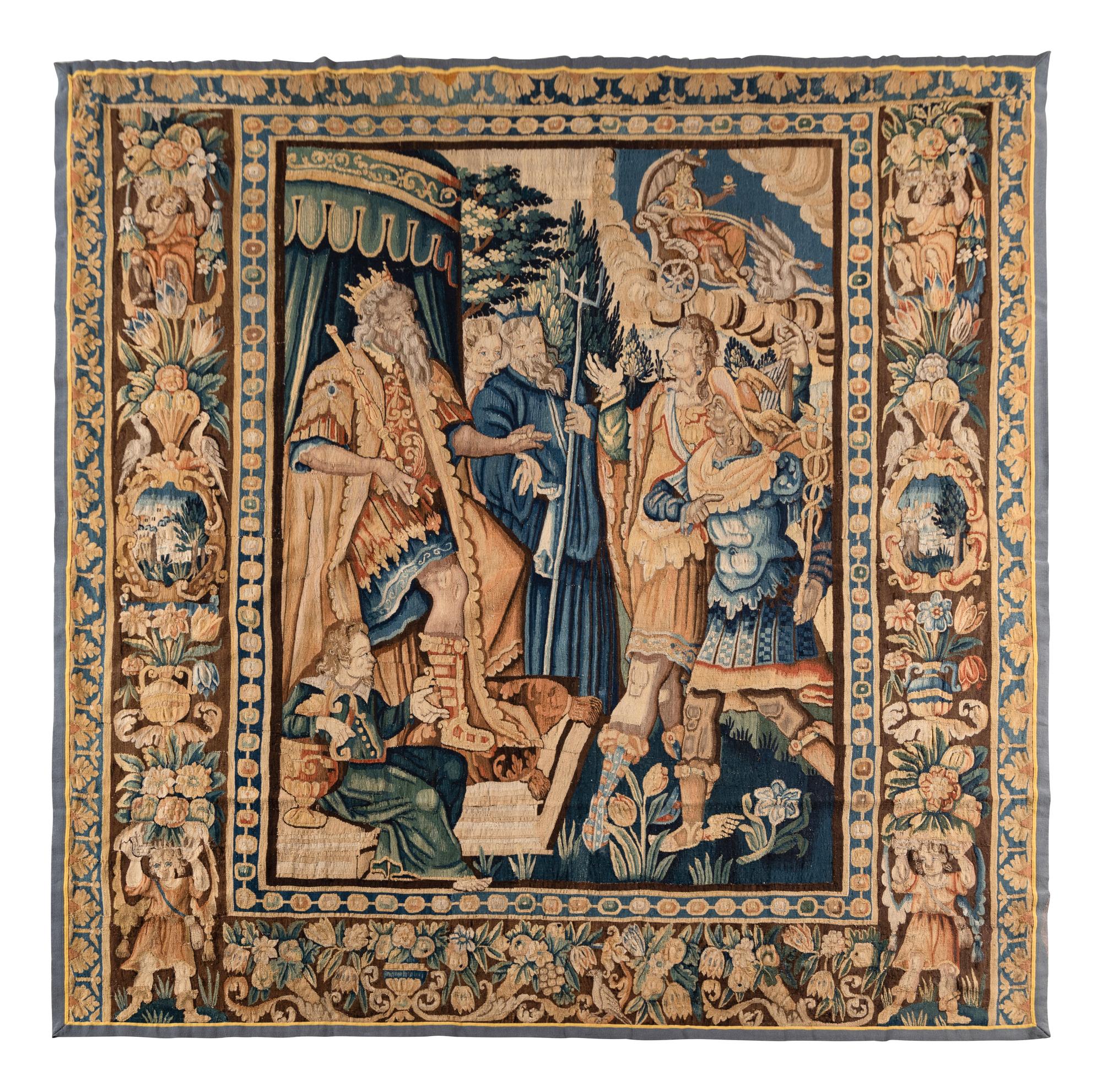 A Pair of Flemish Wool Tapestries Depicting Scenes from the Judgement of Paris