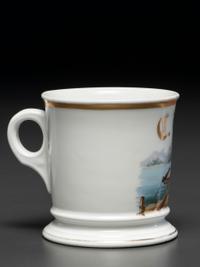 A Barge Tender's Porcelain Occupational Shaving Mug