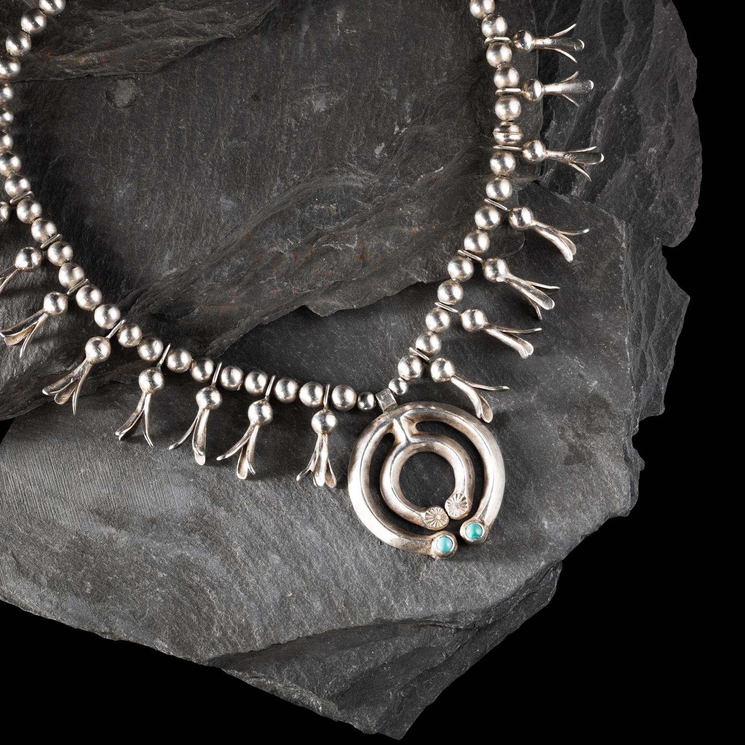 Navajo Child's Squash Blossom Necklace