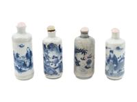 A Group of Chinese Blue and White Snuff Bottles
