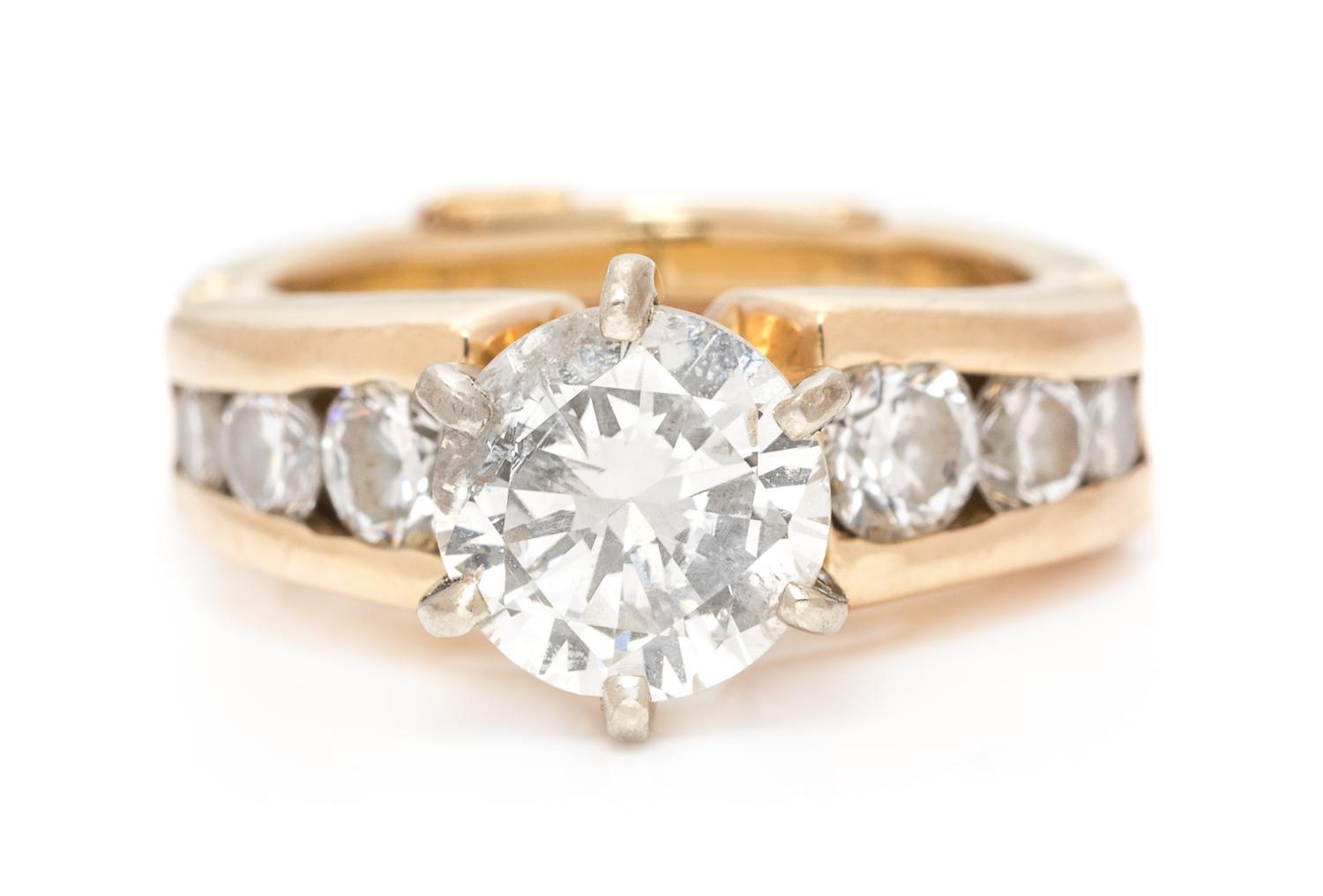 A Yellow Gold and Diamond Ring, 5.80 dwts.