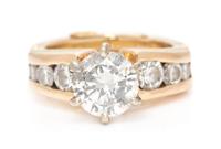 A Yellow Gold and Diamond Ring, 5.80 dwts.