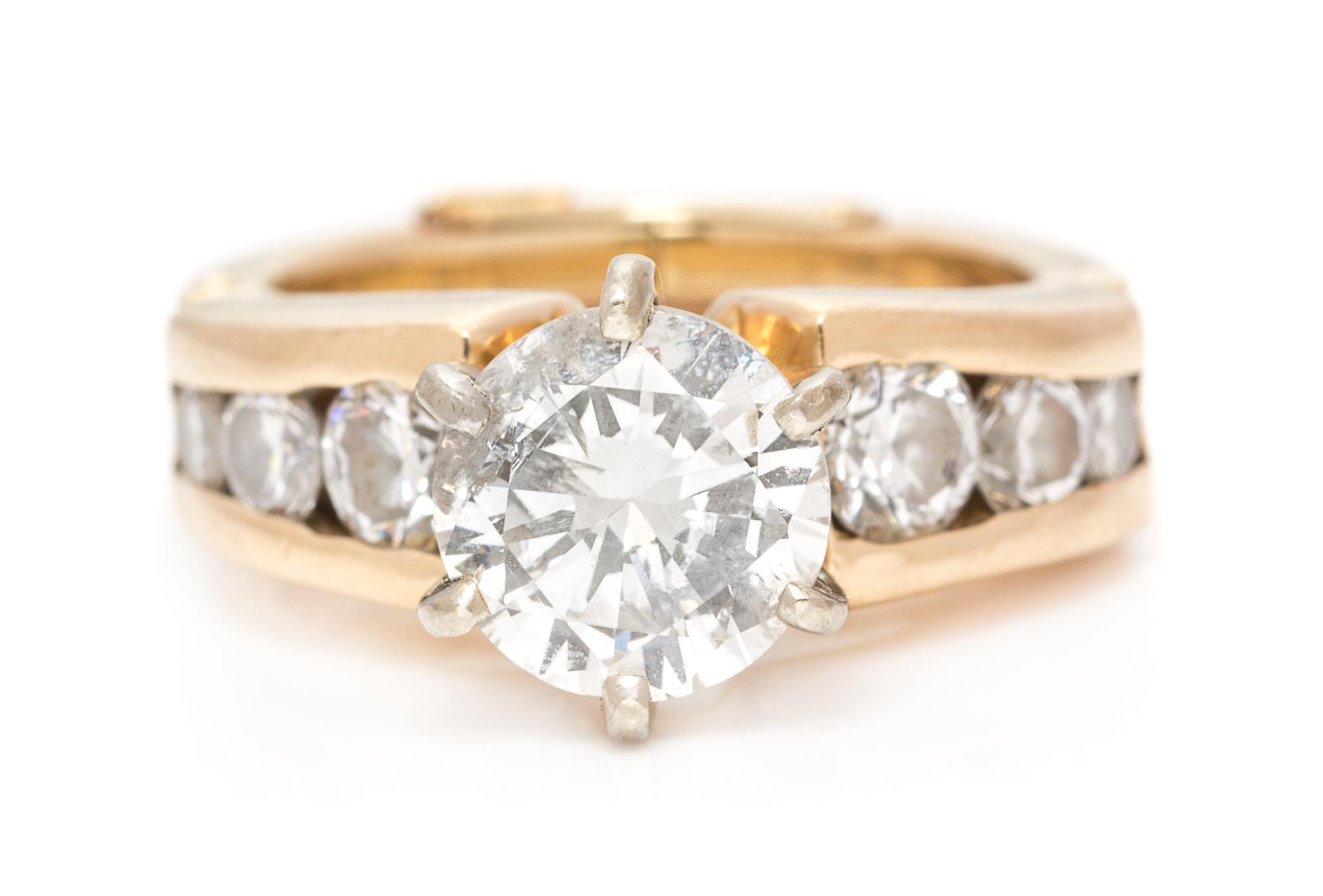 A Yellow Gold and Diamond Ring, 5.80 dwts.