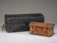 Two Paint Decorated Dome Top Chests