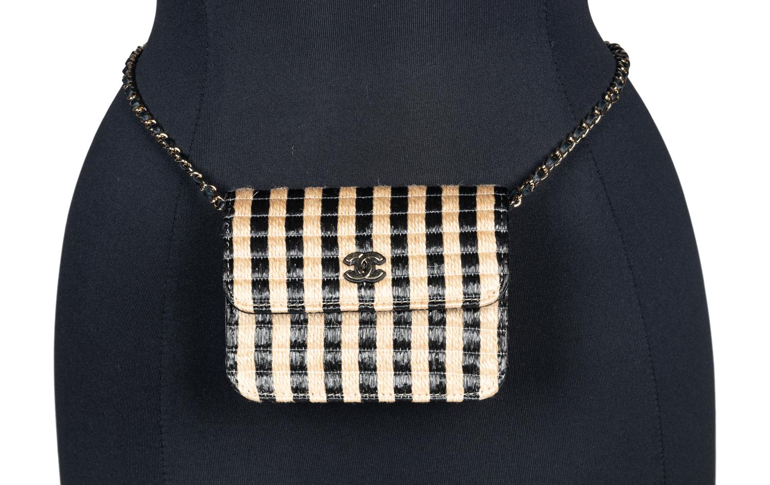 CHANEL RAFFIA MINI BELT BAG