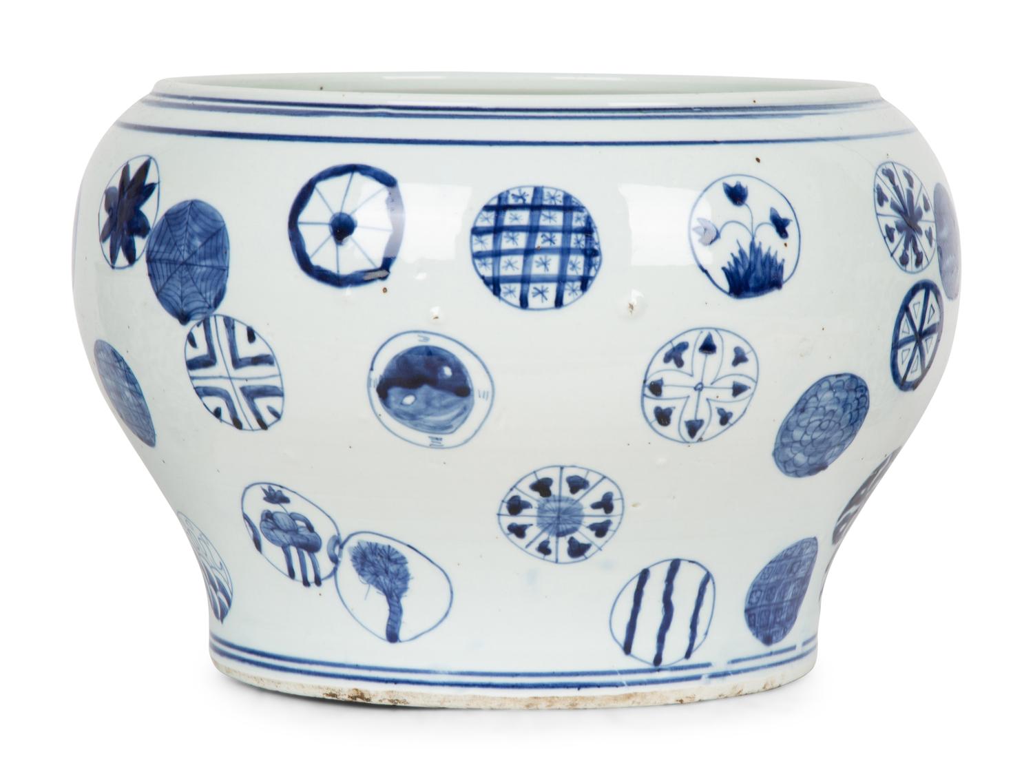 Three Chinese Blue and White Planters — 20TH CENTURY