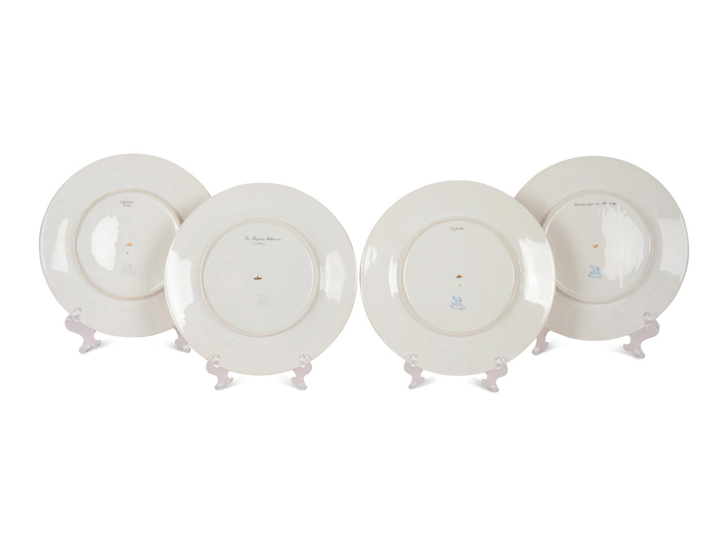 Eight Dresden Ambrosius Lamm Porcelain Opera Cabinet Plates