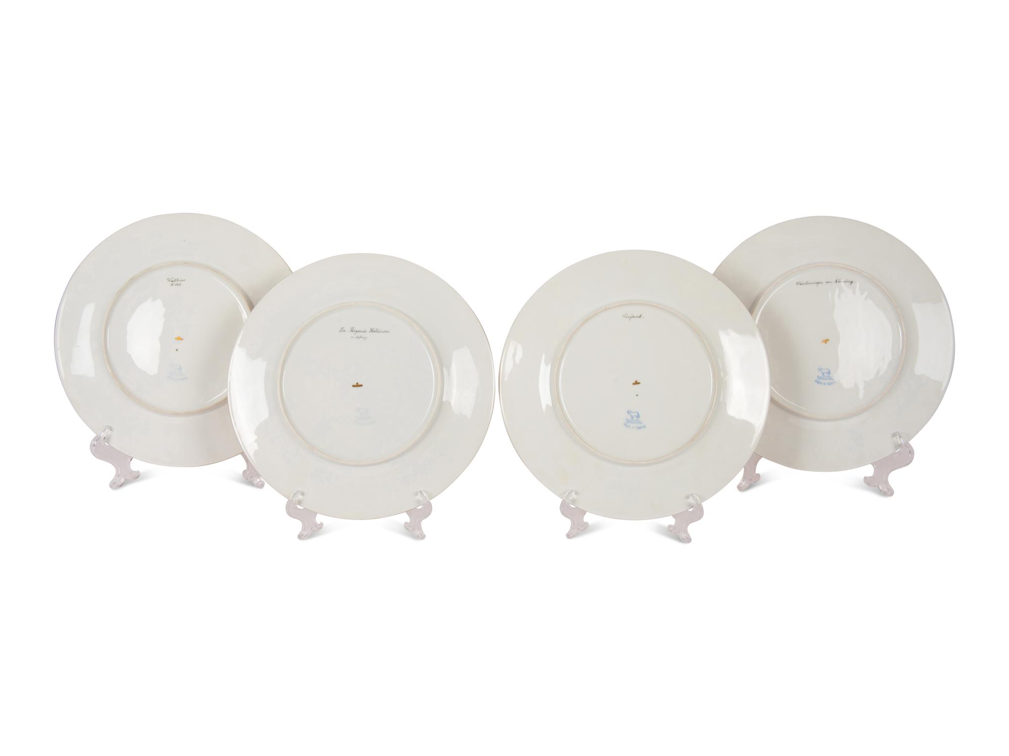 Eight Dresden Ambrosius Lamm Porcelain Opera Cabinet Plates