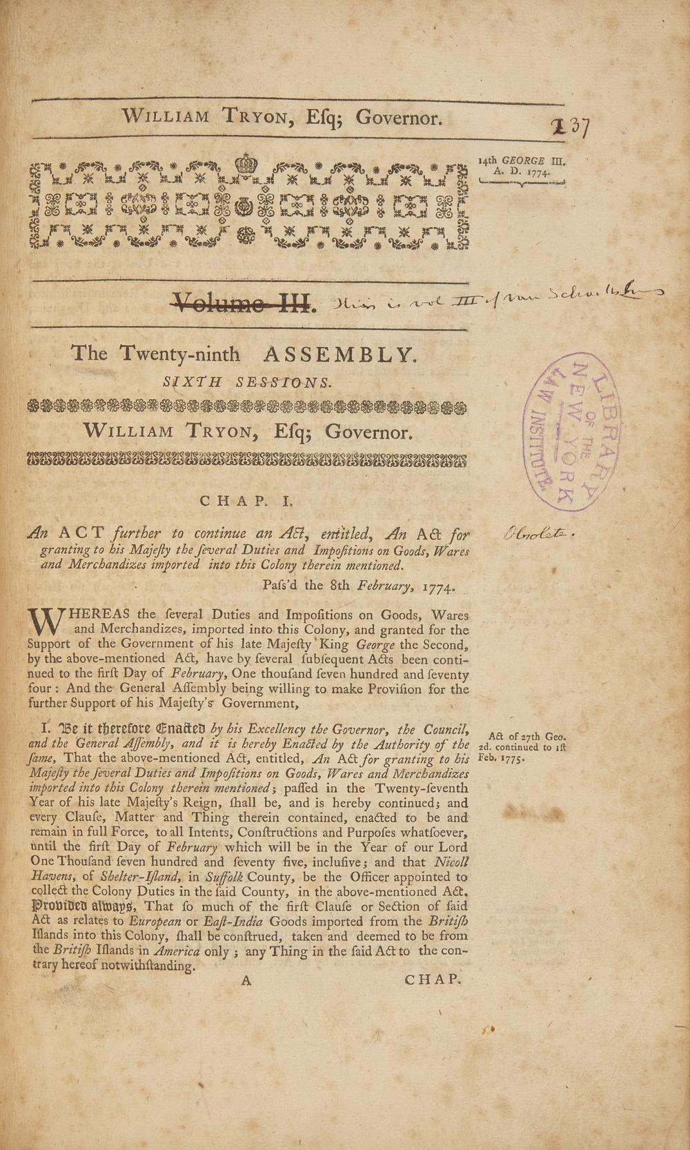 [American Law] Samuel Jones, the Statesman Behind the Newly Discovered "Jones Declaration": His Annotated Set Used in His Working Law Library, Some Almost Certainly Used While Compiling New York State Law