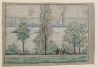 Eliot Candee Clark (American, 1883-1980) — Hudson River from Riverside Park and Early Spring in Central Park (two works)
