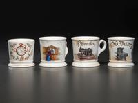 Four Porcelain Occupational Shaving Mugs