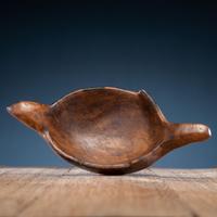 Ho Chunk (Winnebago) Bird Effigy Burl Wood Bowl