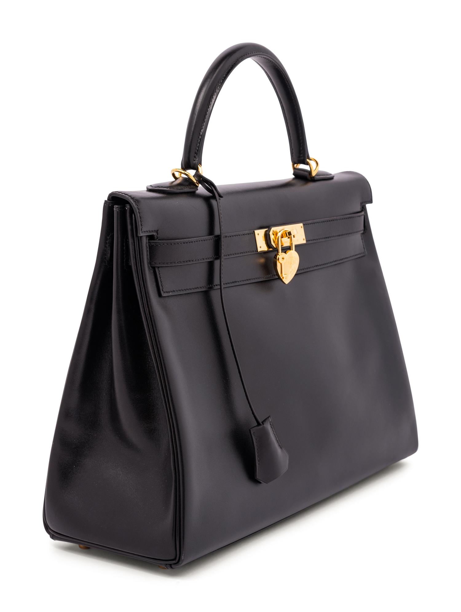 Hermès Black Leather 32cm Kelly Bag, 2002