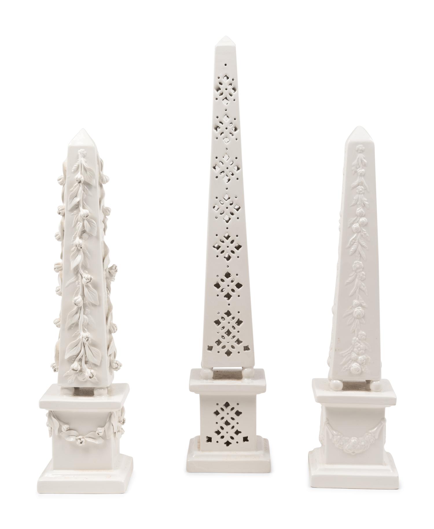 Three Ceramic Obelisks