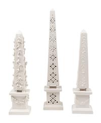 Three Ceramic Obelisks